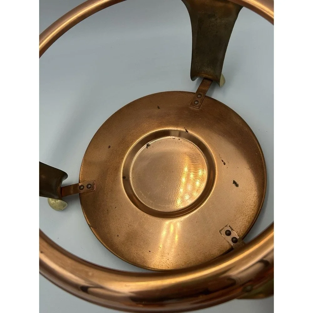 VTG Copper & Brass Patina Classic Chafing Dish Double Pan‎ Food Warmer Stand